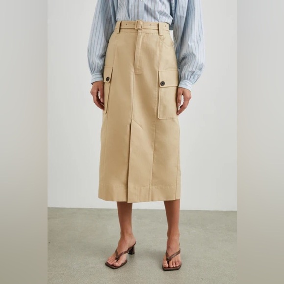 Rails Dresses & Skirts - Rails Cyrus Classic Khaki Linen Blend Midi Women's Skirt